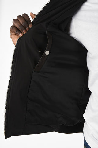 Padded Jacket with Leather Sleeves