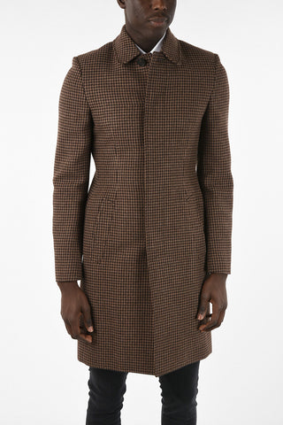 Virgin Wool Houndstooth Coat
