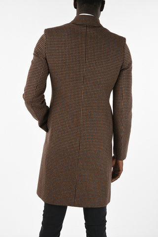 Virgin Wool Houndstooth Coat