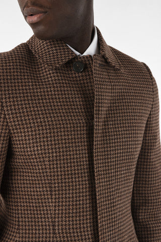 Virgin Wool Houndstooth Coat