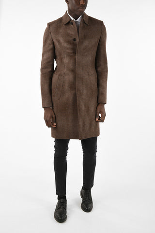 Virgin Wool Houndstooth Coat