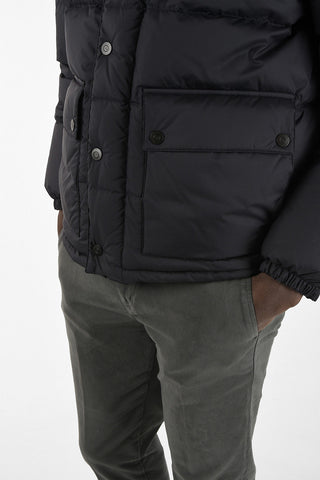 Reversible Hooded Down Jacket with Inner Tartan