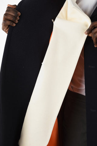 Double Fabric OMEA Jetted Pocket Coat with Center vent