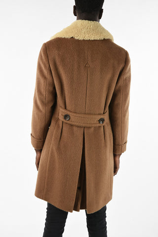 Double Breasted PHILOSOPHY Coat With Shearling Collar 