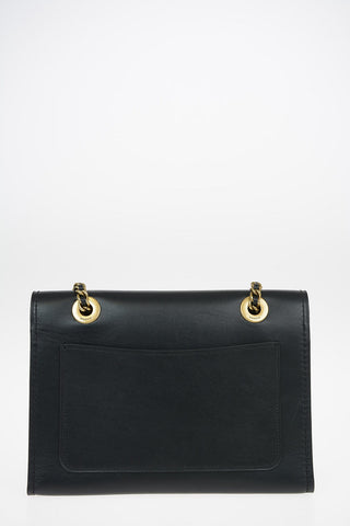 Leather Shoulder Bag with Outer Pocket