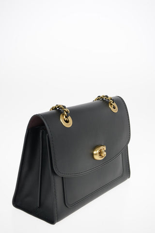 Leather Shoulder Bag with Outer Pocket