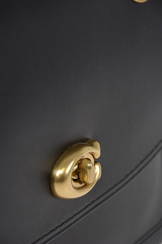 Leather Shoulder Bag with Outer Pocket