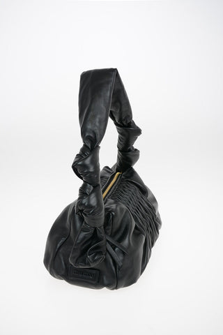 Matelasse Leather Shoulder Bag with Removable Shoulder Bag