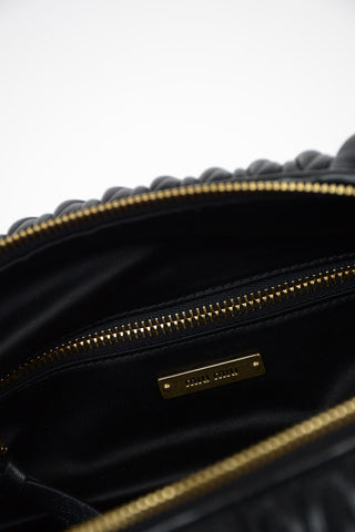 Matelasse Leather Shoulder Bag with Removable Shoulder Bag