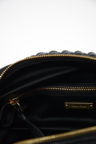 Matelasse Leather Shoulder Bag with Removable Shoulder Bag