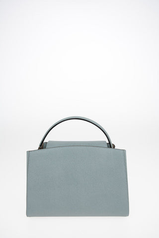 Grained Leather Shoulder Bag with Removable Strap