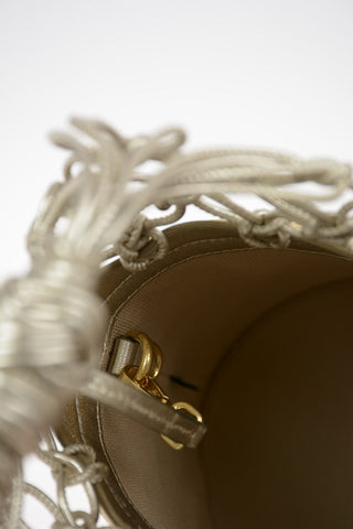 Straw Bucket Bag With Braided Leather Handles