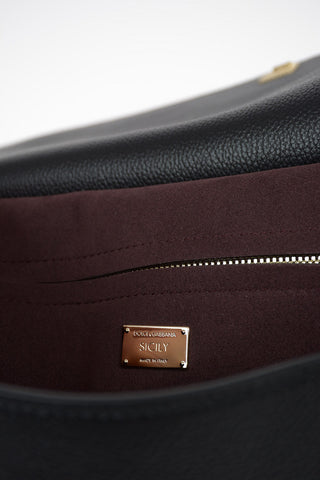 Textured Leather SICILY Doctor's Bag With Removable Shoulder Strap