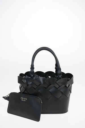 Braided Leather Bucket Bag 
