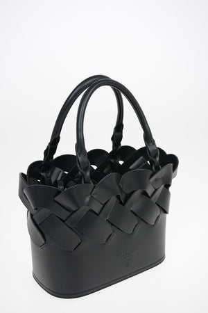 Braided Leather Bucket Bag 