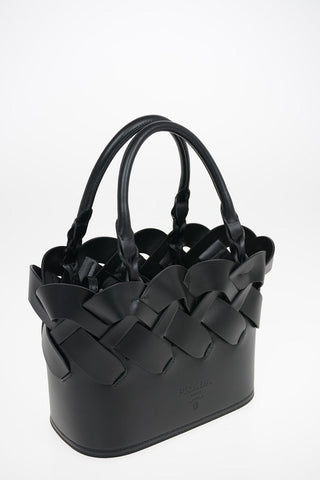 Braided Leather Bucket Bag