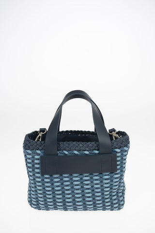 Braided Denim Bucket Bag With Removable Shoulder Strap