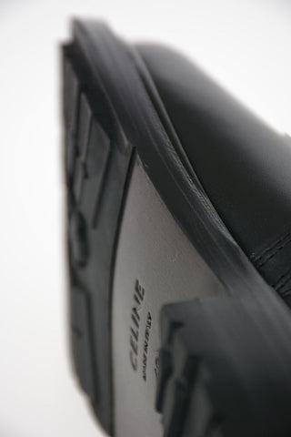 Leather Army Boots with Side Zip Closure