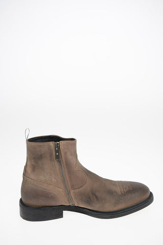 Suede Texan Boots with Inner Zip Closure