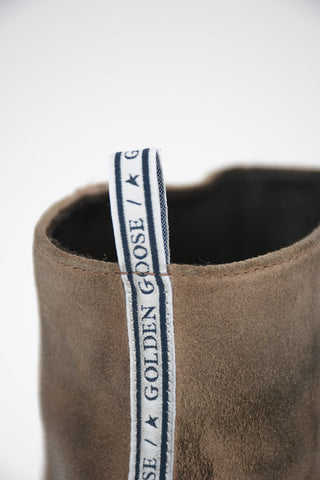 Suede Texan Boots with Inner Zip Closure