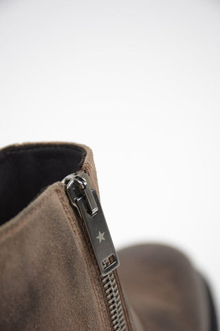 Suede Texan Boots with Inner Zip Closure