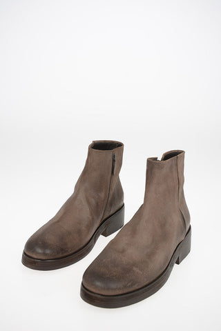 Vintage Effect Suede TOZZO Booties with Side Zip Closure