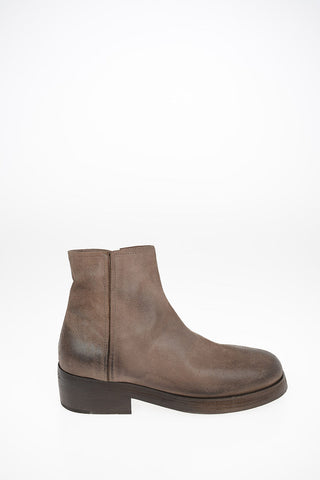 Vintage Effect Suede TOZZO Booties with Side Zip Closure