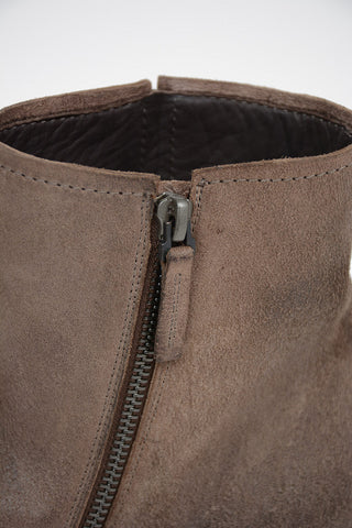 Vintage Effect Suede TOZZO Booties with Side Zip Closure
