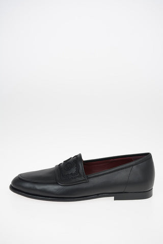 Leather KING CITY Loafers with Embroidery