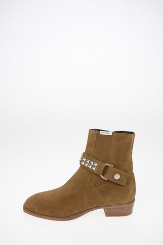 Leather STRAPPED Texan Boots with Inner Zip Closure 3cm