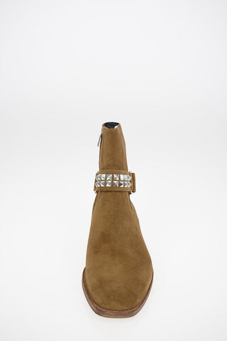 Leather STRAPPED Texan Boots with Inner Zip Closure 3cm
