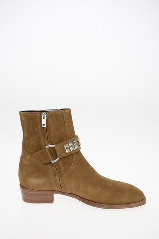 Leather STRAPPED Texan Boots with Inner Zip Closure 3cm