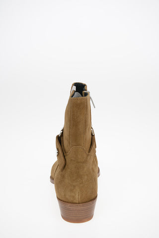 Leather STRAPPED Texan Boots with Inner Zip Closure 3cm
