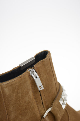 Leather STRAPPED Texan Boots with Inner Zip Closure 3cm
