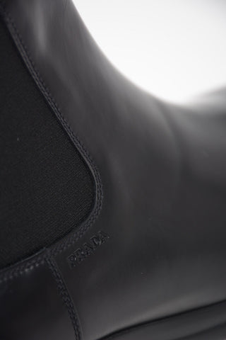 Brushed Leather Chelsea Boots
