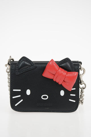 Leather Mini Wallet HELLO KITTY With Removable Shoulder Strap 