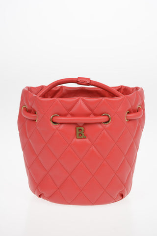 Borsa Secchiello in Pelle Trapuntata Con Tracolla Removibile 