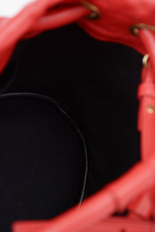 Borsa Secchiello in Pelle Trapuntata Con Tracolla Removibile 
