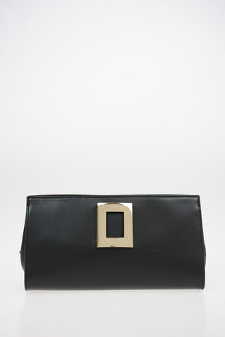 Soft Leather Clutch with Removable Shoulder Chain