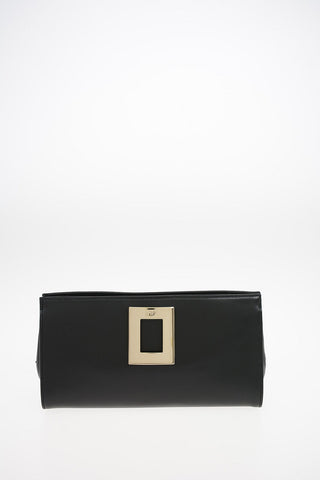 Soft Leather Clutch with Removable Shoulder Chain
