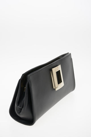 Soft Leather Clutch with Removable Shoulder Chain