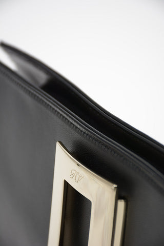 Soft Leather Clutch with Removable Shoulder Chain