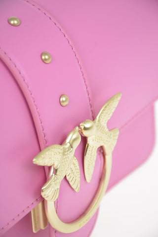 Leather Mini LOVE SIMPLY 4 Shoulder Bag with Jewel Closure