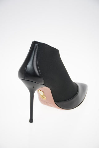 Leather and Fabric HOLD ON Ankle Boots with Stiletto Hell 9.5 cm