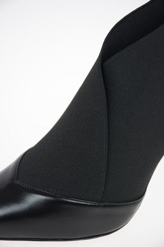 Leather and Fabric HOLD ON Ankle Boots with Stiletto Hell 9.5 cm