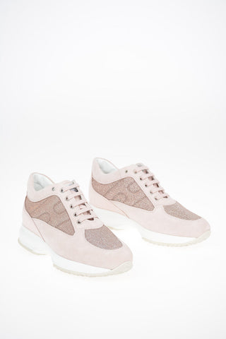 Leather INTERACTIVE Sneakers with Lurex Details