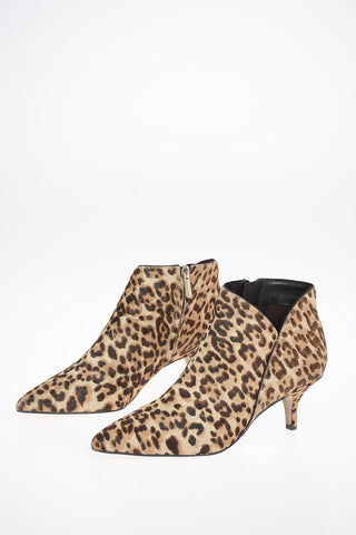 Leopard Printed Ponyskin KADISON Ankle Boots with Kitten Heel 6.5 cm