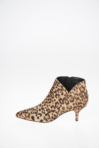 Leopard Printed Ponyskin KADISON Ankle Boots with Kitten Heel 6.5 cm