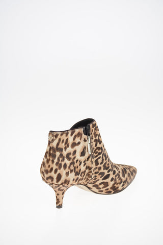 Leopard Printed Ponyskin KADISON Ankle Boots with Kitten Heel 6.5 cm