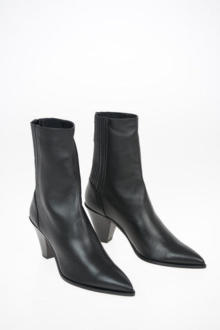 Leather SAINT HONORE' Ankle boots with Cone Hell 8 cm